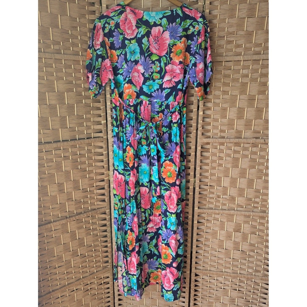 Vtg Diane Von Furstenberg Floral Maxi Dress Multicolor 90s Sz S Cottagecore DFV